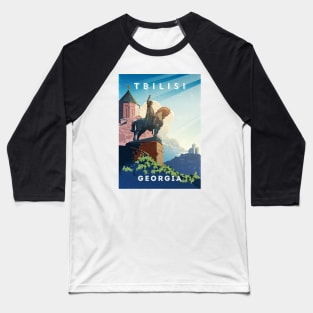 Tbilisi, Georgia - Retro travel minimalist poster Baseball T-Shirt